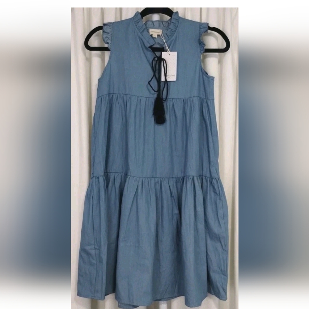 Louise Louise Girls Blue Denim Dress Size 12 (Read)